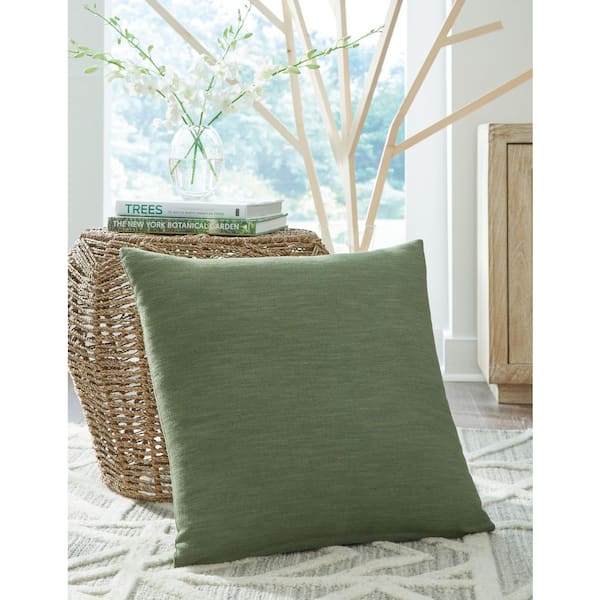Signature DESIGN BY ASHLEY Thaneville Green Solid Polyester 22 in. X 22 in. Throw Pillow (Set of 4)