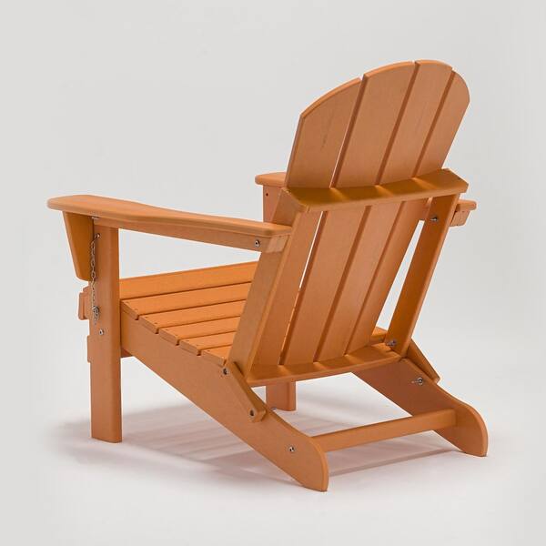 Orange Allweather Folding Plastic Adirondack Chair(1Pack) G2020CS The Home Depot