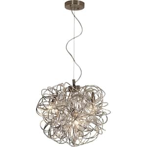 Mingle 3-Light Polished Chrome Pendant with Faceted Chrome Aluminum Wire Shade