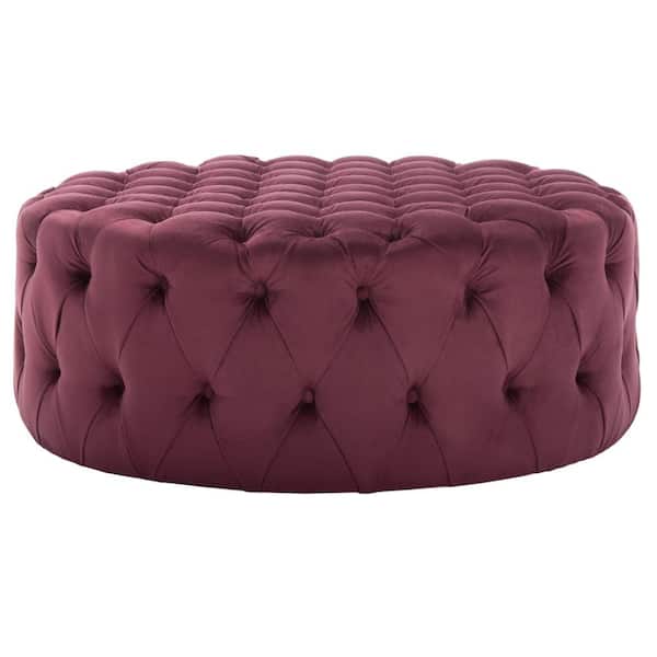 SAFAVIEH Charlene Dark Red Accent Ottoman