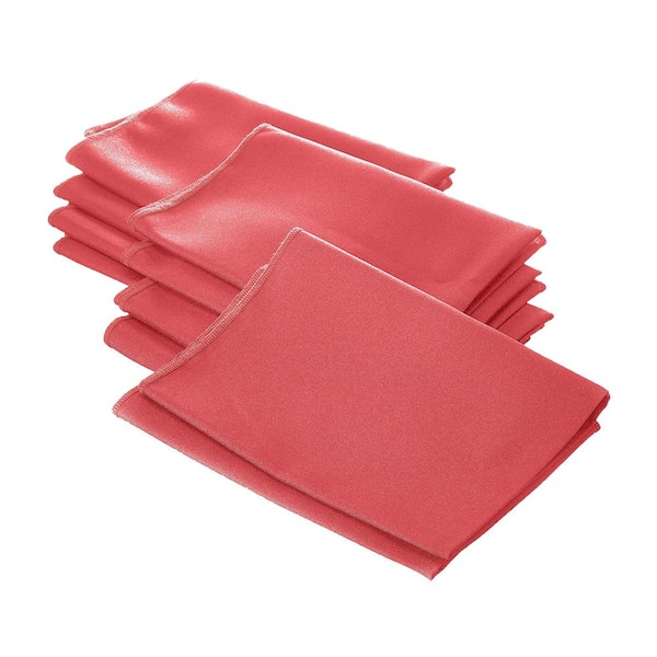 La Linen Pack-10 Polyester Poplin Napkin 18 by 18-Inch, Red