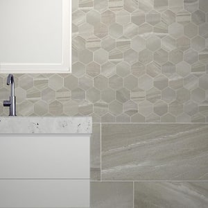 Aspen Granite 3 in. x 24 in. Porcelain Floor and Wall Bullnose Tile (6 sq. ft. / case)