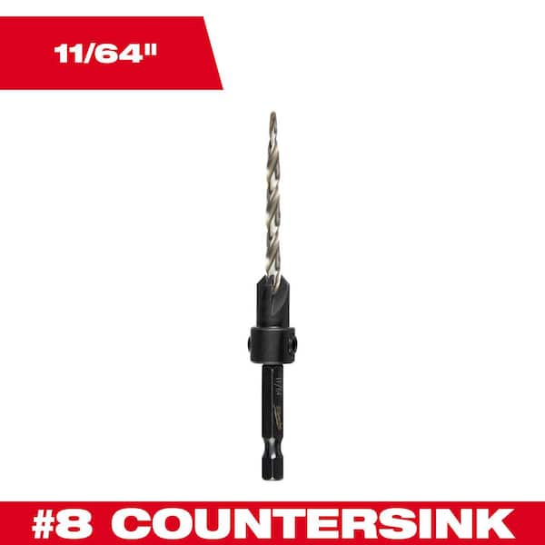 Milwaukee #8 Countersink 11/64 in. Wood Drill Bit