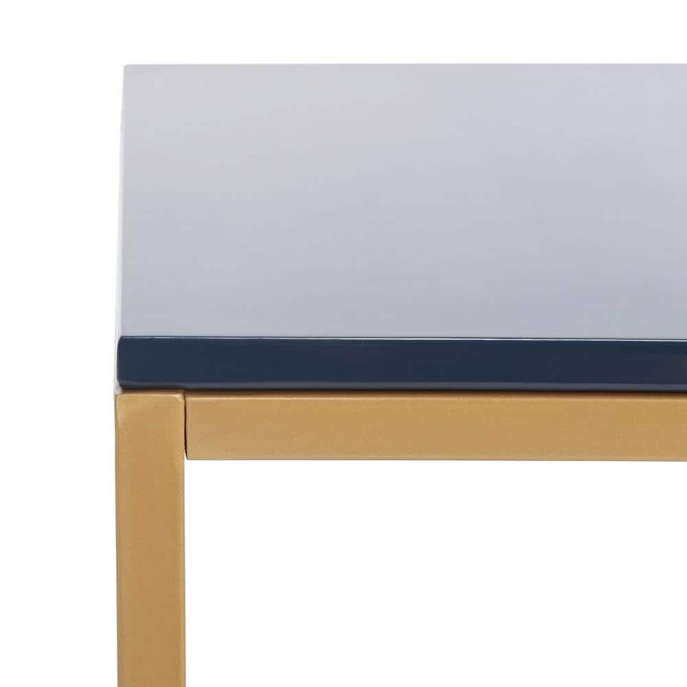 Nova Navy and Gold Wood Writing Desk