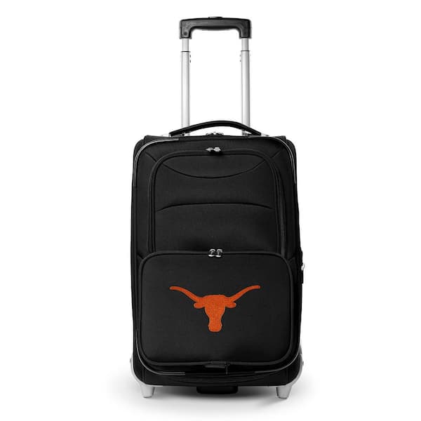 Denco NCAA Texas 21 in. Black Carry-On Rolling Softside Suitcase