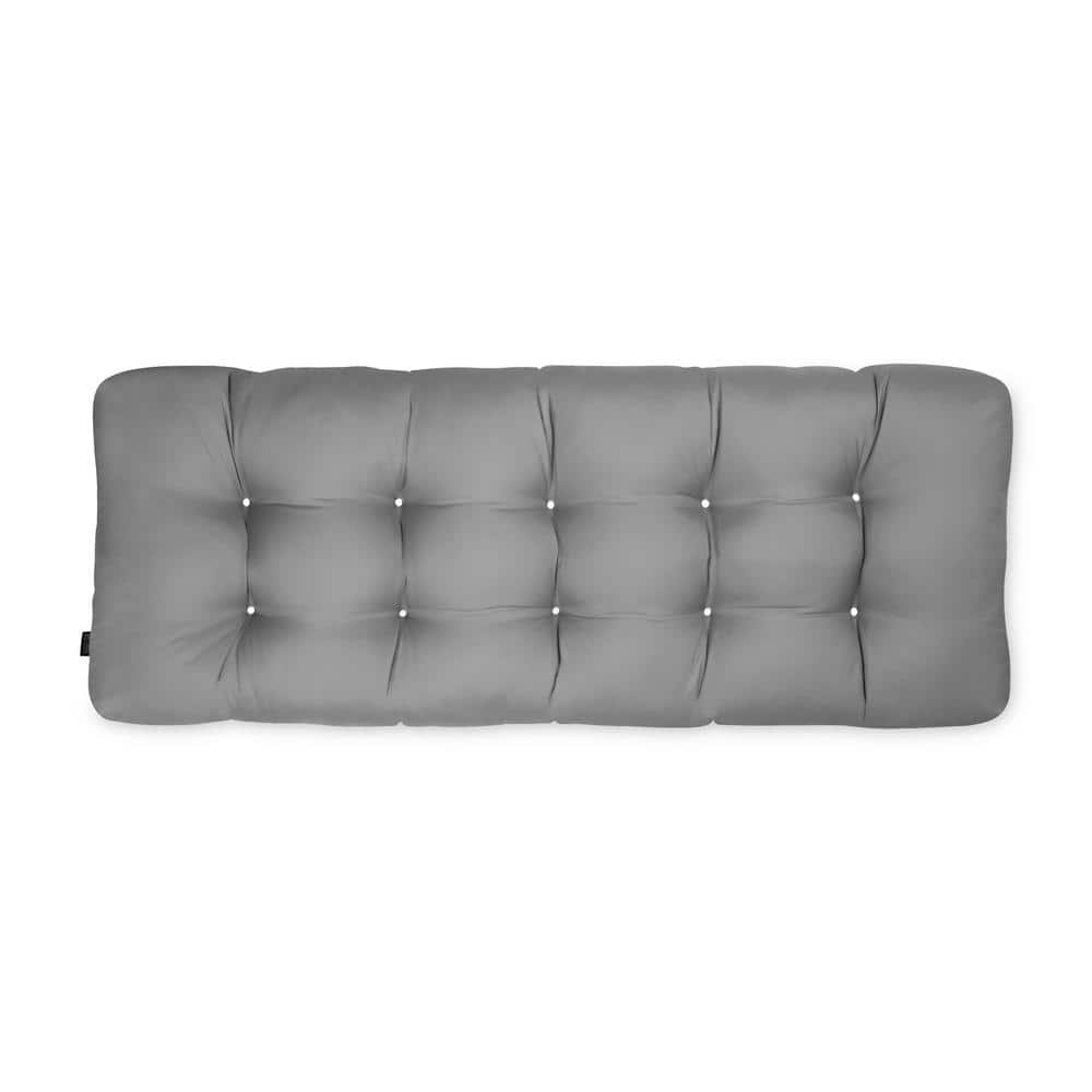 Moon Mist Gray Polyester Outdoor Bench Cushion, 54" Wide