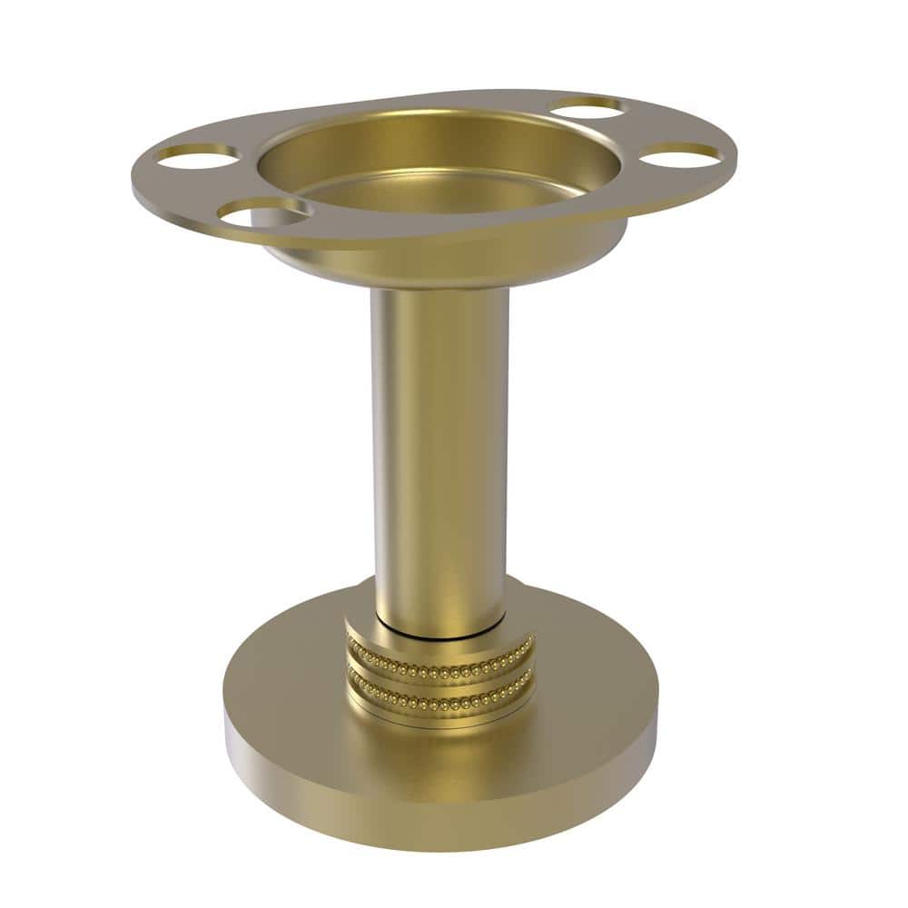 Allied Brass Vanity Top Tumbler and Toothbrush Holder with Dotted Accents in Satin Chrome -  955D-SCH