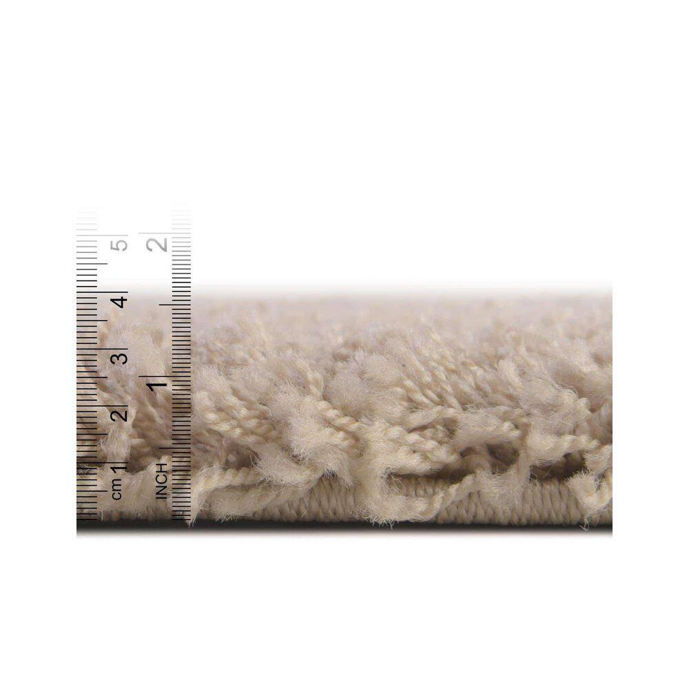 Reversible Blue and Brown Solid Shag Rectangular Rug