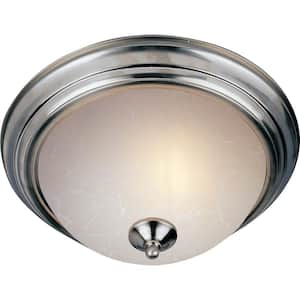 Essentials 2-Light Satin Nickel Flush Mount