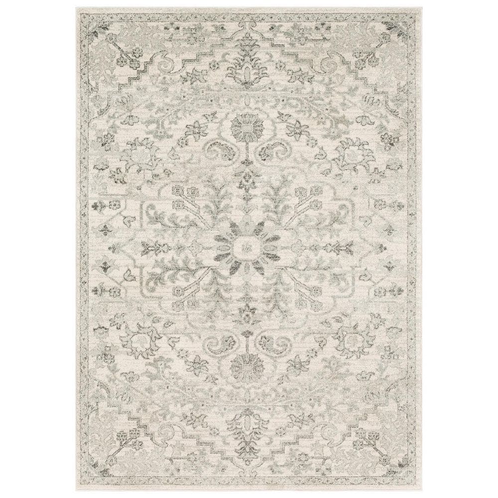 Beige Polypropylene 5 ft. x 7 ft. Floral Indoor/Outdoor Area Rug