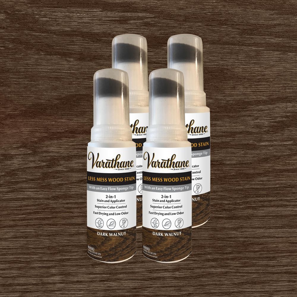 Varathane 4 Ounce Less Mess Dark Walnut Wood Interior Paint/Stain Applicator (4 Pack)