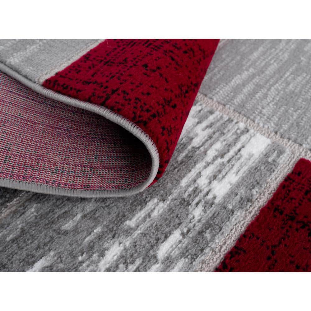 Solana Red Geometric Synthetic 2 ft. x 3 ft. Area Rug
