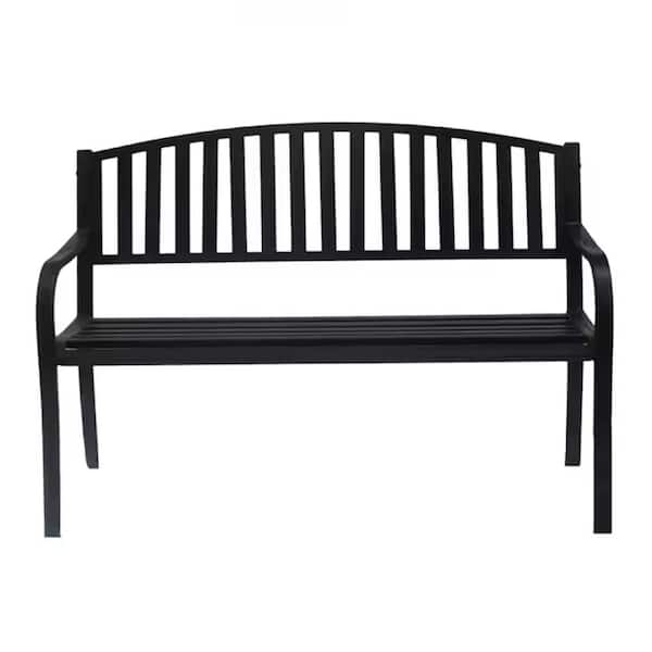 Unbranded Heavy-Duty Wrought Iron Outdoor Bench for Patio, Garden, and Porch