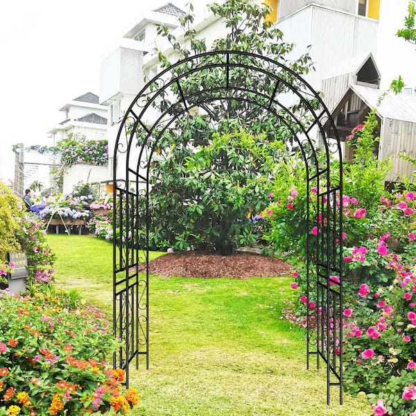 Unbranded 59 in. x 90.55 in. Garden Arbor, Outdoor Metal Garden Arbors for Climbing Plant Outdoor Wedding Party Decoration