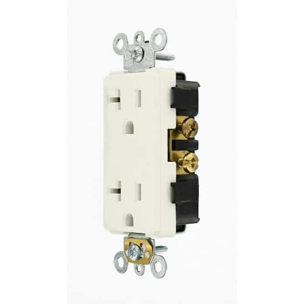 Decora Plus 20 Amp 125 V Industrial Grade Duplex Outlet/Receptacle, White (1-Pack) 16342-W