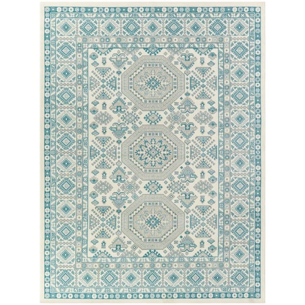 Amit Teal 8 ft. x 10 ft. Indoor/Outdoor Area Rug