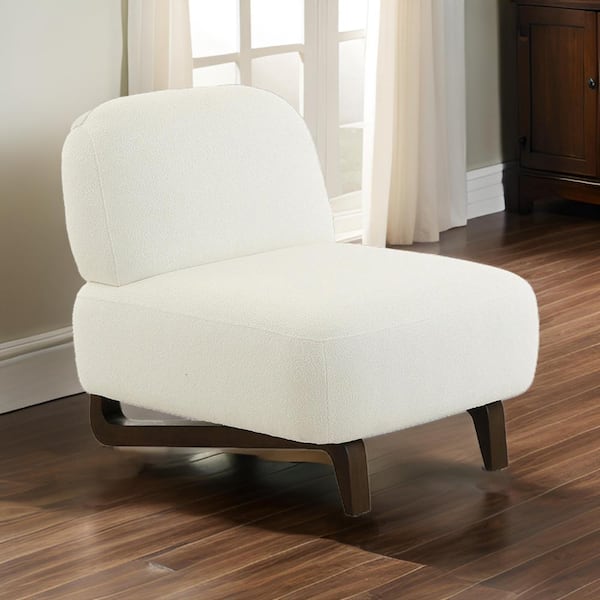 Benjara White and Black Fabric Side Chair