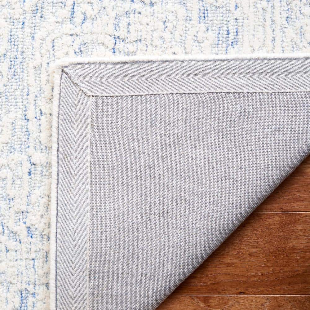 Blue Ivory Handmade Tufted Wool 8' x 10' Area Rug