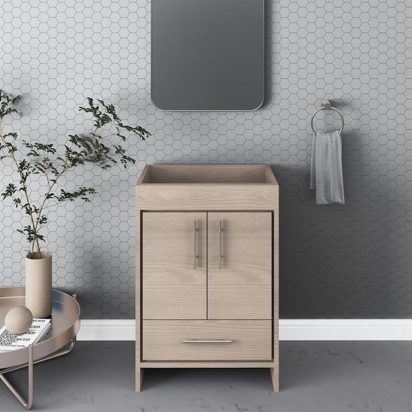 VOLPA USA AMERICAN CRAFTED VANITIES Pacific 24 in. W x 18 in. D Bath Vanity Cabinet Only in Ash Gray