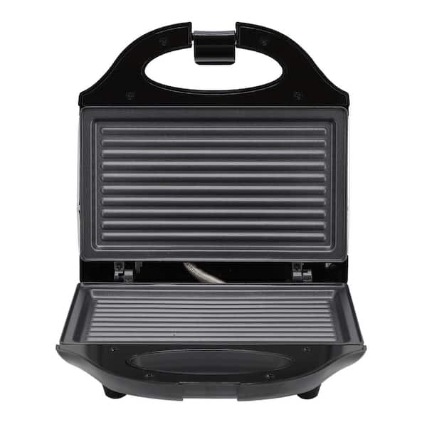 MegaChef Electric Compact Aluminum Nonstick Sandwich Maker in Black
