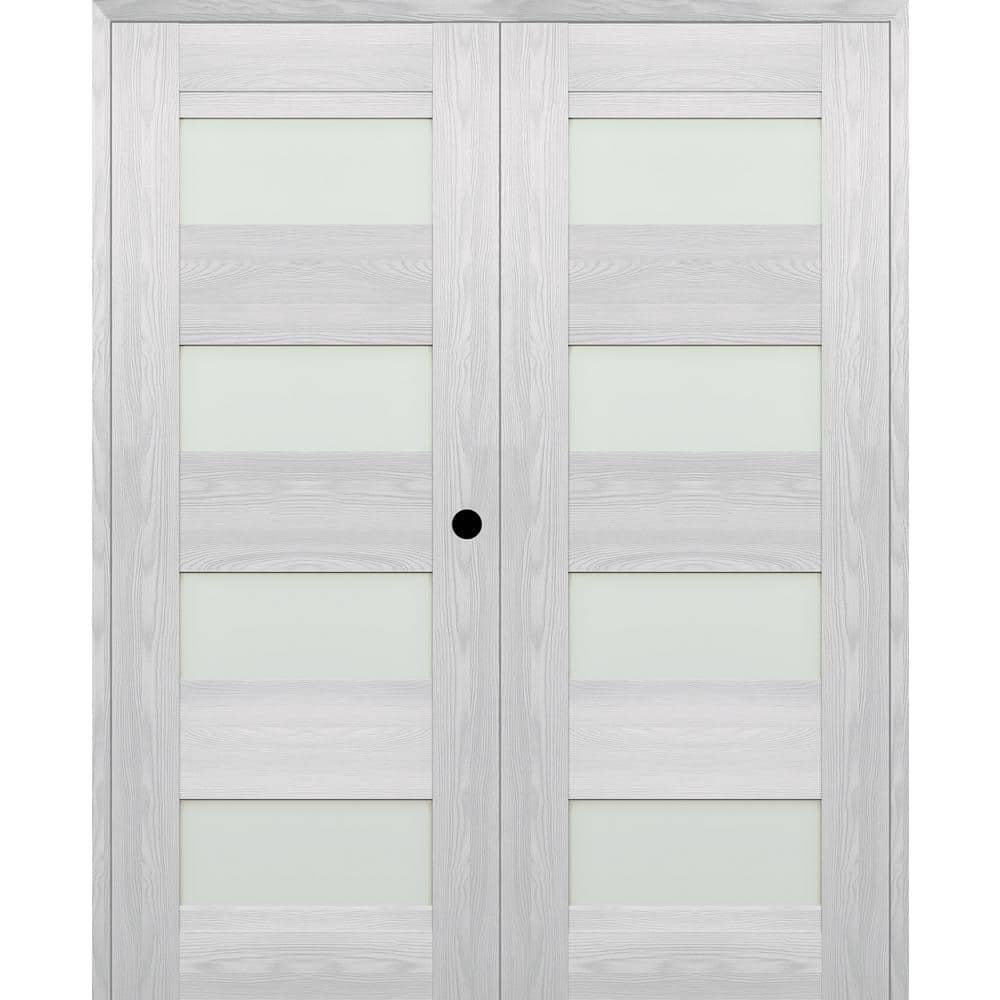 Vona 07-08 48 in. x 80 in. Left Active 4-Lite Frosted Glass Ribeira Ash Wood Composite Double Prehung Interior Door price history on PriceWatchPro