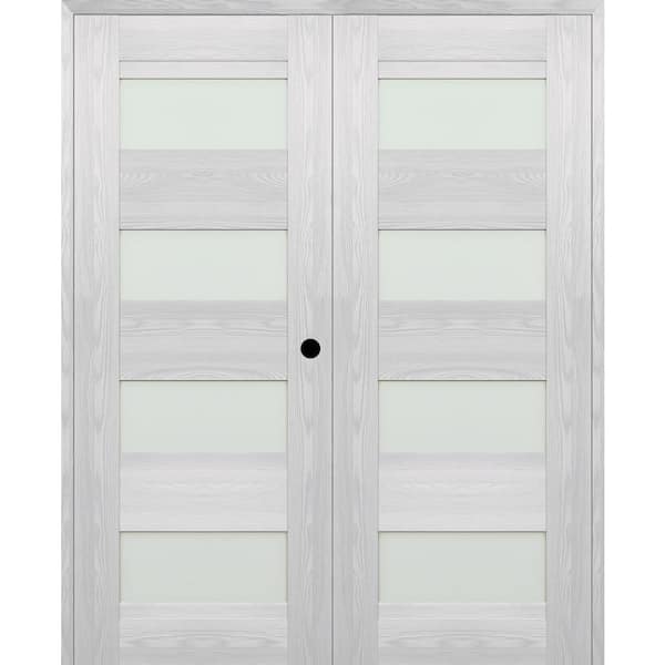 Belldinni Vona 07-08 72 in. x 96 in. Left Active 4-Lite Frosted Glass Ribeira Ash Wood Composite Double Prehung Interior Door