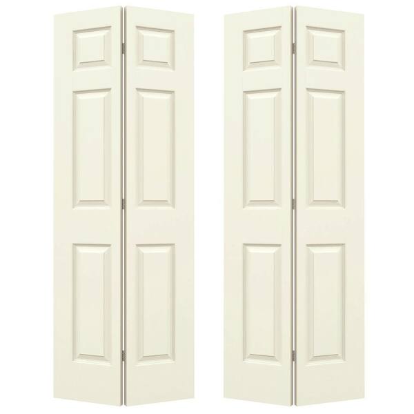 JELD-WEN 36 in. x 80 in. Colonist Vanilla Painted Smooth Molded Composite Closet Bi-fold Double Door