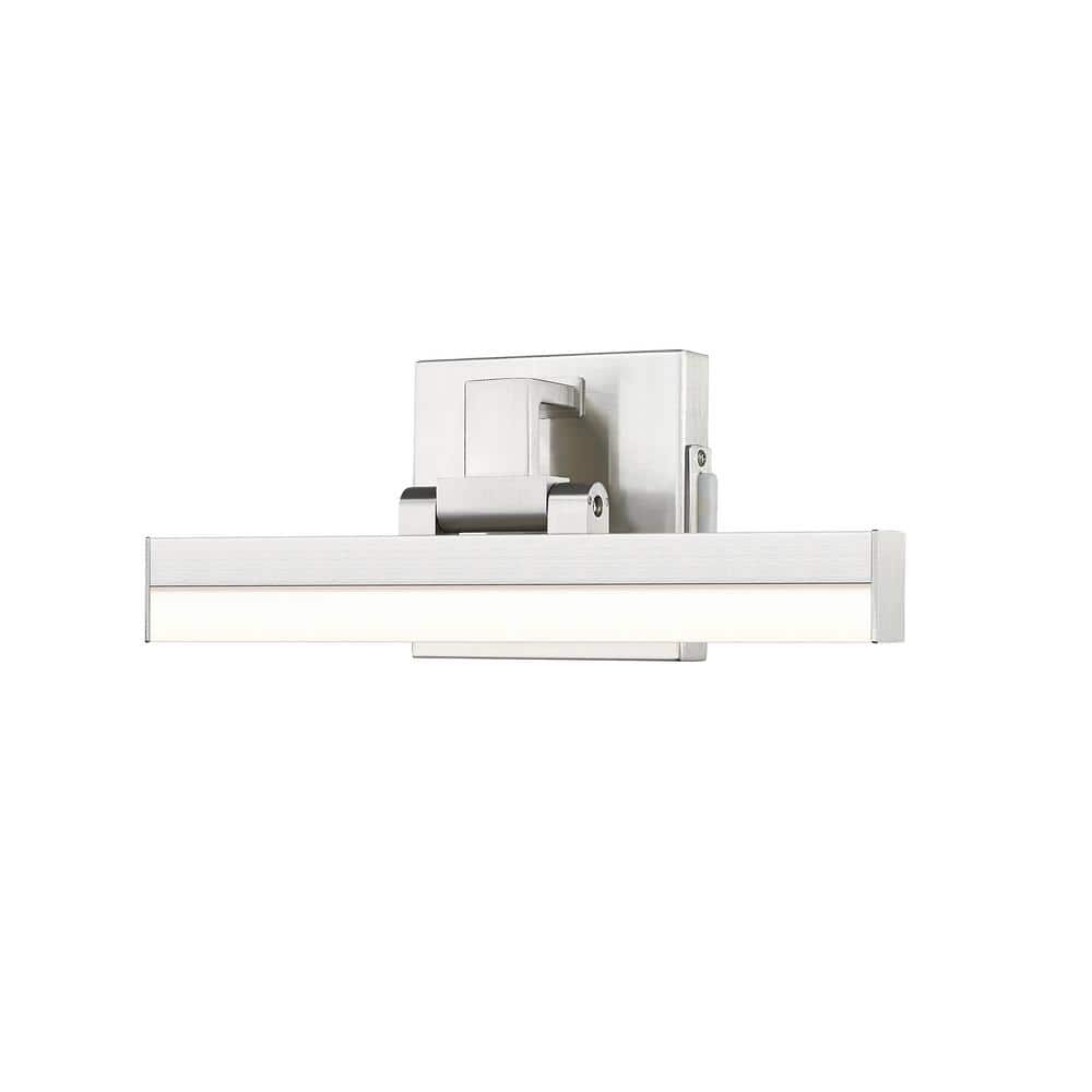 Liam 13 in. 2-Light Brushed Nickel Integrated LED Vanity Light with Frosted