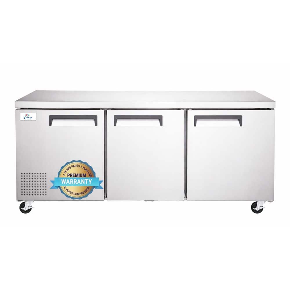 72.3 in. 19 cu. ft. ETL Certified Auto Defrost Upright Undercounter Refrigerator in Stainless Steel