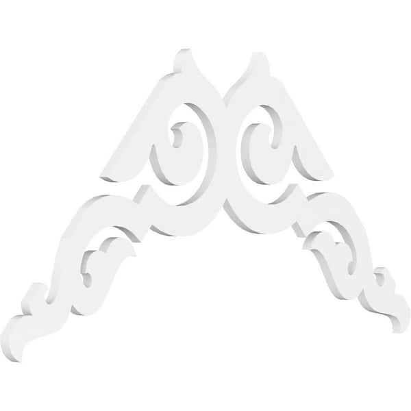 Ekena Millwork 1 in. x 48 in. x 28 in. (14/12) Pitch Rotherham Gable Pediment Architectural Grade PVC Moulding
