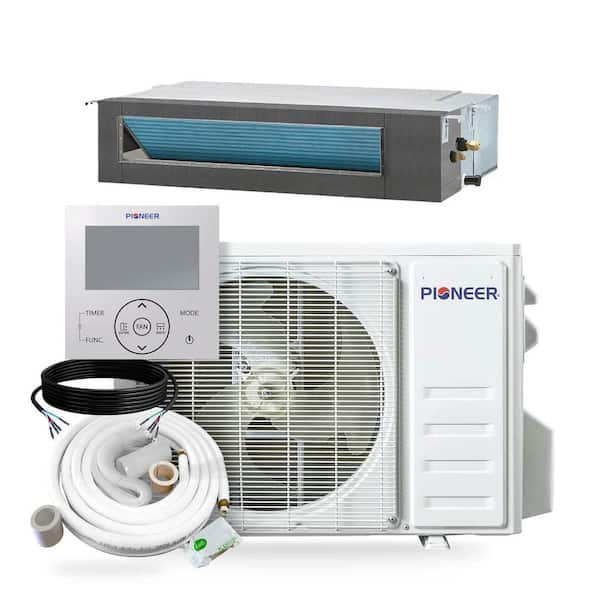 18,000 BTU 1.5 Ton 21 SEER Ceiling Concealed Ductless Mini Split Air Conditioner with Heat Pump 208/230V