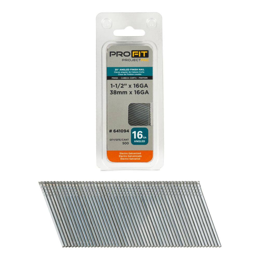 1-1/2 in. x 16GA 20 Degree Angled Electrogalvanized Collated Finish Nails (500-Per Box) price history on PriceWatchPro