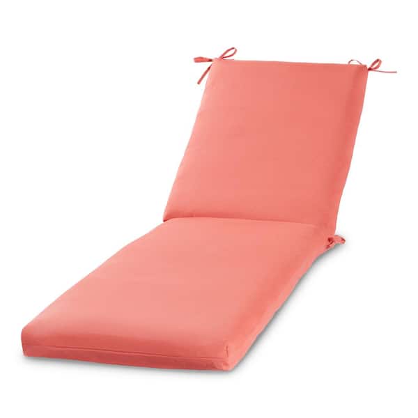 Greendale Home Fashions 23 in. x 73 in. Outdoor Chaise Lounge Cushion in Coral