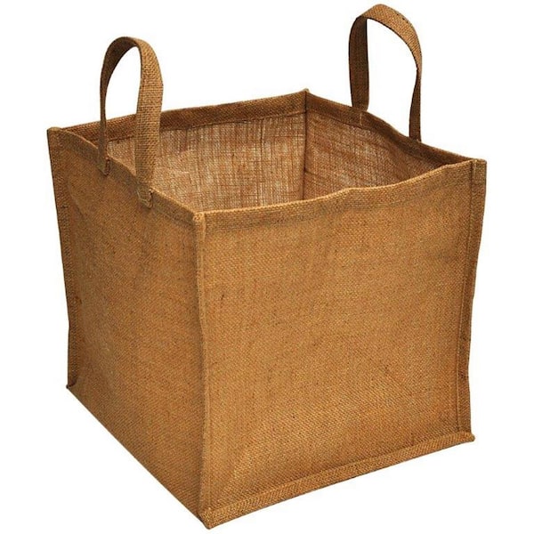 Jobe's 12 in. x 12 in. x 11 in. Natural Burlap Small Portable Garden Bag with Handles