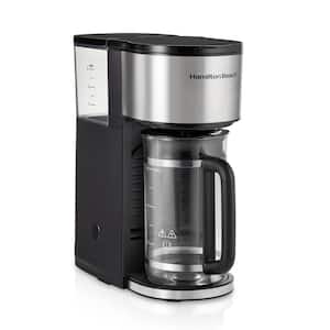 Hamilton Beach 2-Way Programmable Coffee Maker, Single-Serve and 12-Cup  Pot, Glass Carafe, Stainless Steel, 47650