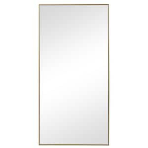20 in. x 40 in. Modern Gold Rectangle Shape Thin Polystyrene Framed Leaning Mirror