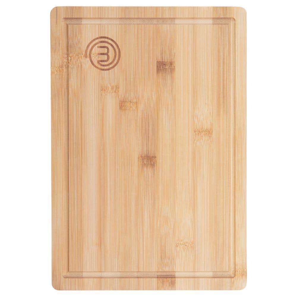 MasterChef Cutting Boards for Kitchen, Bamboo Chopping Board Set of 3,  Organic Food Safe Surfaces for Preparing & Serving Meat, Cheese etc, Large