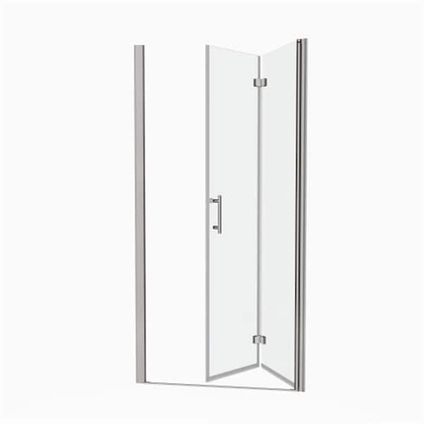 Simple Project 30 in. - 31.38 in. W x 72 in. H Bi-Fold Semi-Frameless Shower Door in Chrome Finish with 1/4 in.(6mm) Tempered Glass