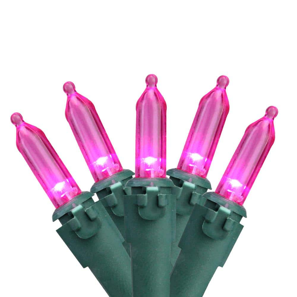 Northlight Set of 50 Pink LED Mini Christmas Lights with Green Wire