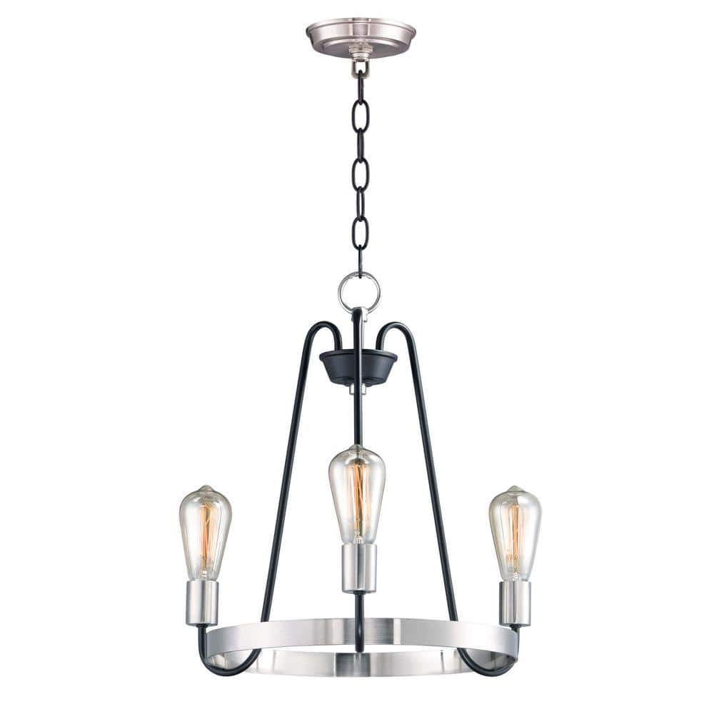 Haven 3-Light Black / Satin Nickel Chandelier price history on PriceWatchPro