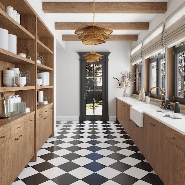 Sonata 4 in. x 5 in. Matte Deep Charcoal Black Porcelain Square Wall and Floor Tile Sample