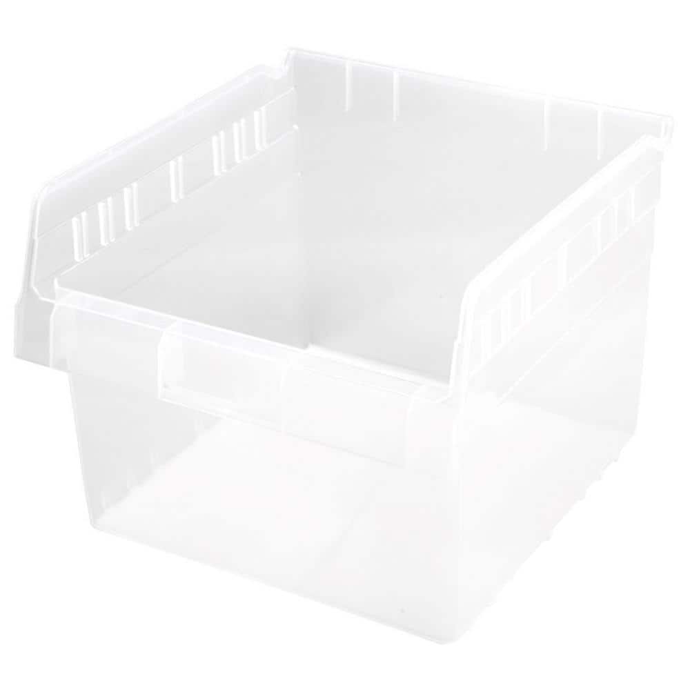 Quantum Storage Systems® 4.5 x 23.625 Ivory 6 Compartment Storage Box  with Clear Tip Out Bins