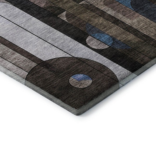Mayfield Premium Machine Washable Abstract AMF1125 Brown 9 ft. x 12 ft. Area Rug