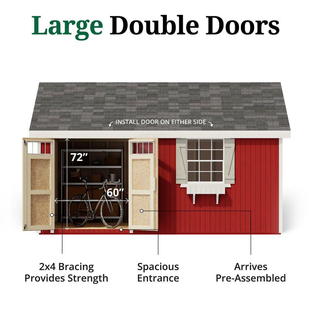 Colonial Pinehurst 12' x 16' Brown Wood Storage Shed with Windows