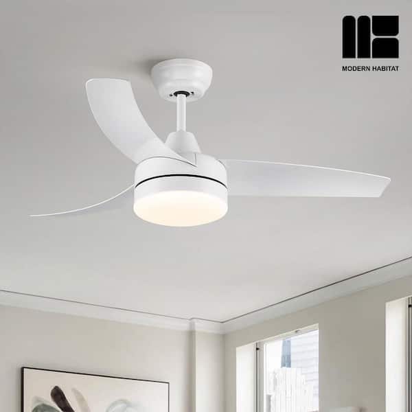 AeroGlow 42 in. Indoor White Ceiling Fan with LED Light Bulbs and Remote Control