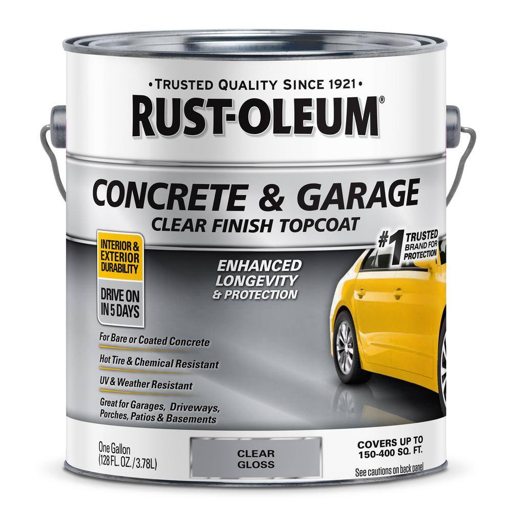 Rust Oleum 1 Gal Gloss Clear Concrete And Garage Floor Finish Topcoat 