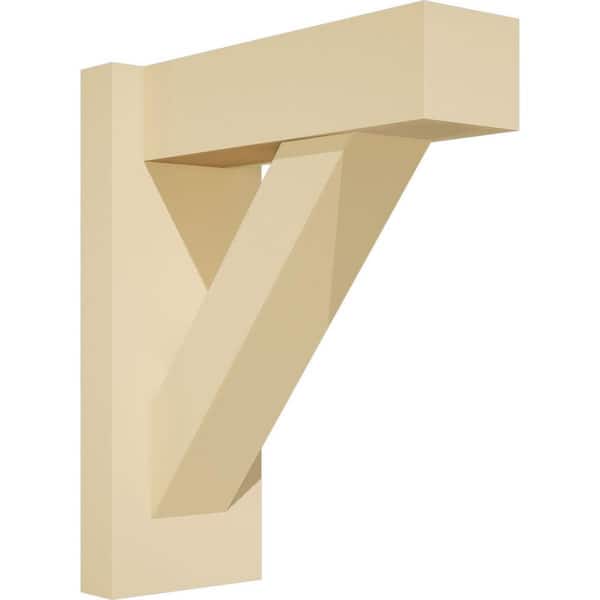 Ekena Millwork Traditional 5 in. W x 14 in. H x 12 in. D Signature Urethane Polyurethane Outlooker with Block Ends