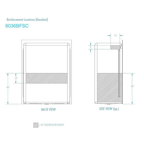 Accessible Acrylic 60 in. x 34 in. x 79 in. 1-Piece Shower Stall with Grab Bars and Center Drain in White