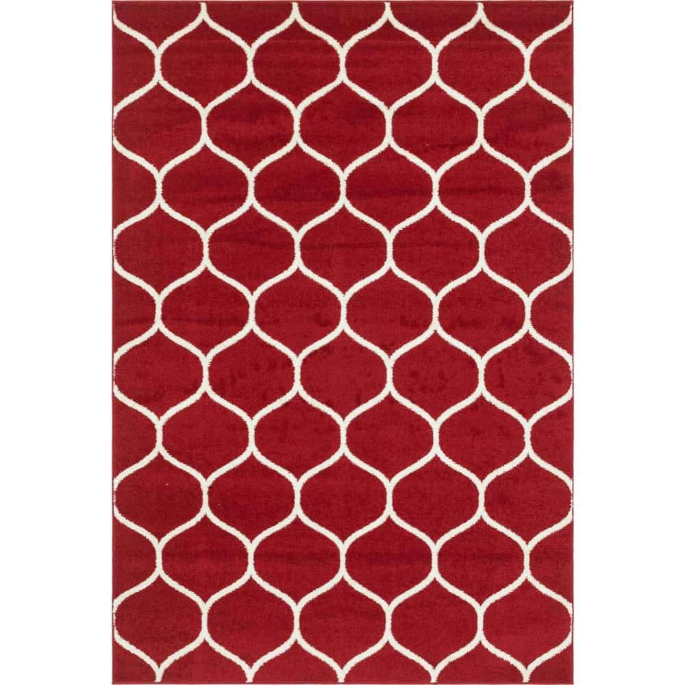 Trellis Frieze Rounded Red 6 ft. x 9 ft. Area Rug price history on PriceWatchPro