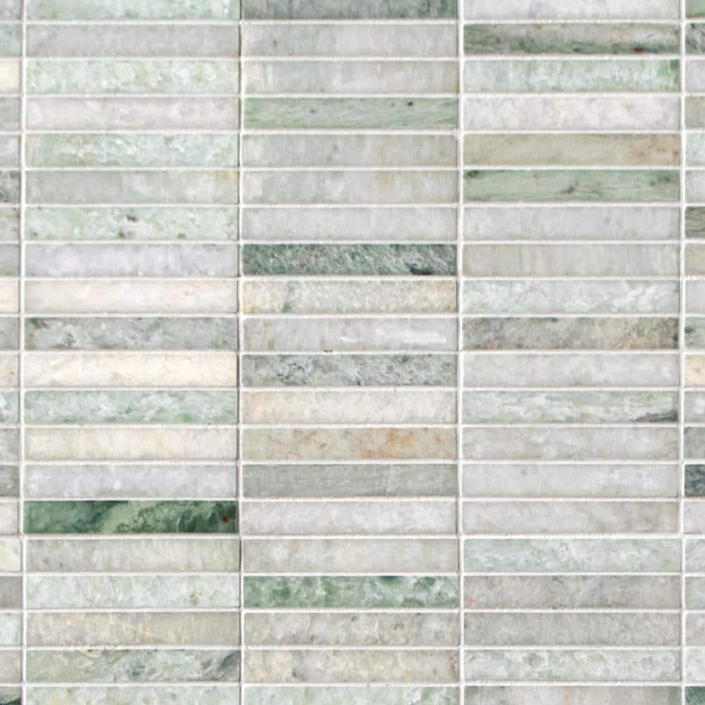 12x12 Green Polished Marble Mosaic Tile for Indoor and Outdoor